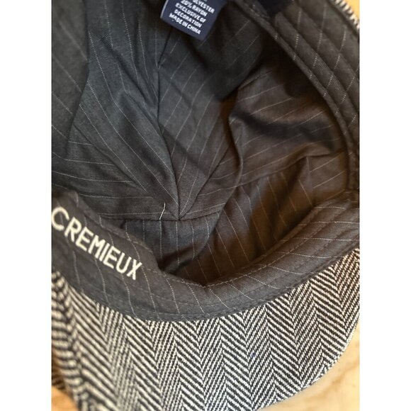 Cremeux Herringbone Newsboy Cap S/M Black & White Wool Blend - Picture 5 of 5
